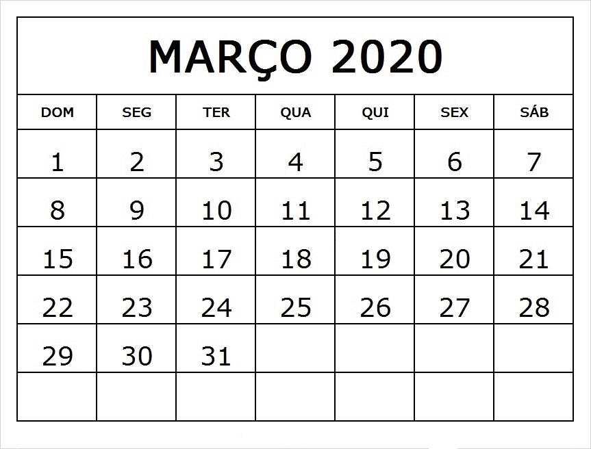 Images for Calendário 2020 Março | Nosovia.com