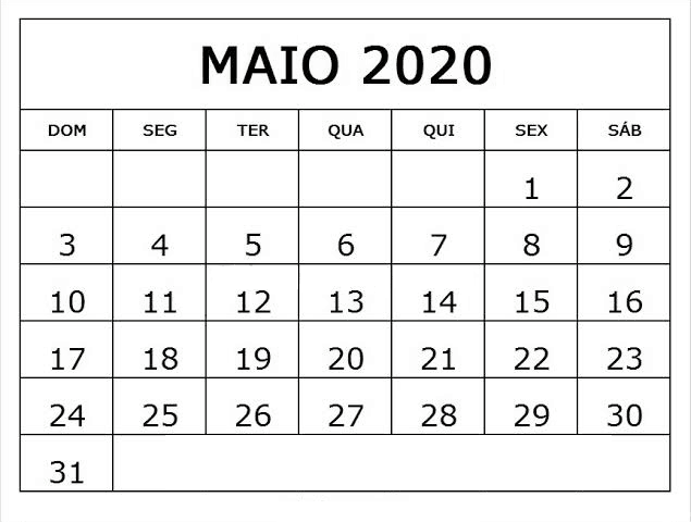 Calendário Agosto 2020 para imprimir - Estados Unidos